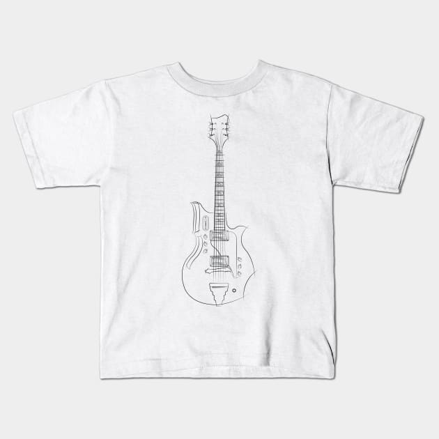 Vintage Electric Guitar Kids T-Shirt by Vector Deluxe